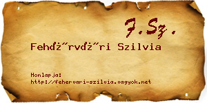 Fehérvári Szilvia névjegykártya