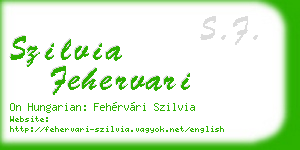 szilvia fehervari business card