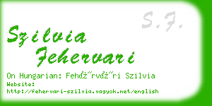 szilvia fehervari business card
